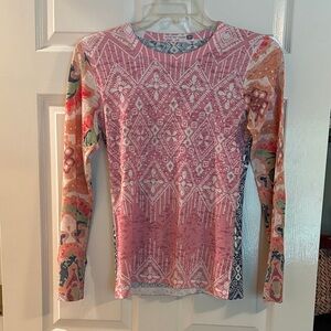 Women's Pink Patterned Long Sleeve Top from Sundance.